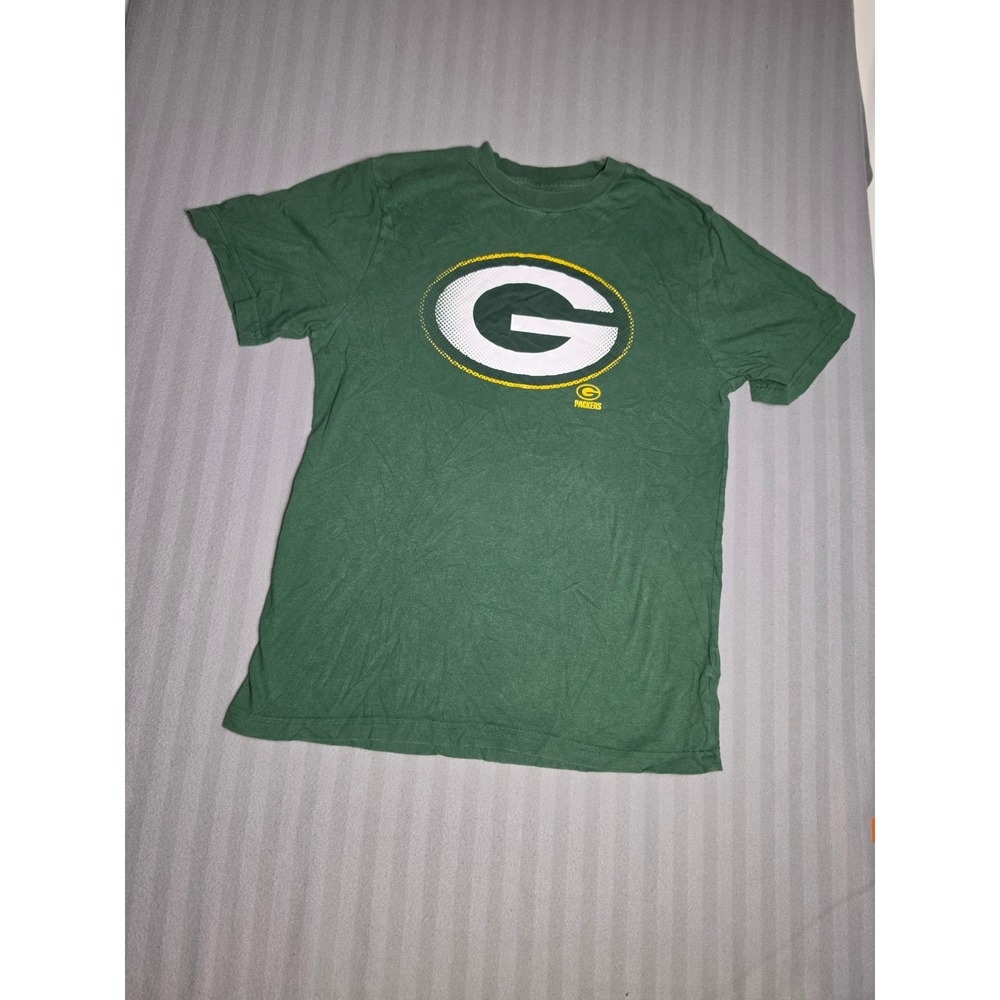 NFL Team Apparel Green Bay Packers T-Shirt Green Mens XL 14/16 Logo Tee